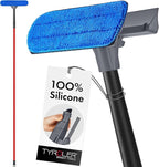 Tyroler 2-in-1 High Window Cleaner Squeegee | 12"-80" Anti-Rust Handle | 100% Silicone Scratch Free for Superior Durability and Protection