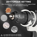 Cordless Drill Set,20V Drill Driver with Battery and Charger,3/8-Inch Keyless Chuck, Variable Speed,with Drills Bits Set,Gray