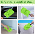 Zubebe 6 Pcs Duster Refill Reusable Fleece Duster Refills Feather Flat Dusters Multi Surface Washable Cleaning Pads Tools for Home, Blinds, Car, Pet, Furniture, Fans (Olive Green)