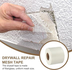 PATIKIL Drywall Repair Mesh Tape, 6 inch x 328 ft Fiberglass Repair Patch Self-Adhesive Dry Wall Joint Tape 9 Mesh Wall Hole Crack and Seam Patch, White