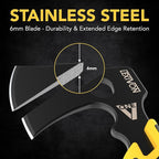LEXIVON V-ONE Survival Hatchet, 9.5" Full Tang Lightweight Axe | 6mm Stainless Steel Electro-Black Finish Blade, Ergonomic Bi-Material Grip Handle | Protective Slim Sheath Included (LX-VONE-PP)
