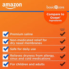 Amazon Basic Care Premium Saline Nasal Moisturizing Spray, Non-Medicated Relief for Dry, Irritated Nose, 3 fl oz (Pack of 1)