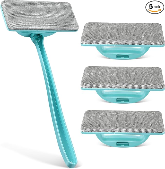 Mesh Screen Cleaner, Detachable Window Cleaning Brush, Dry and Wet Dual Use Tool with Screen Washing Equipment, Perfect for Easy and Efficient Window Cleaner Tool Maintenance(5 Pack)