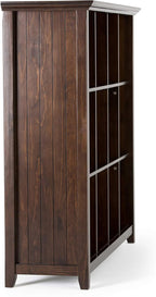SIMPLIHOME Acadian Bookcase - 57 inch Tall 12-Cube Solid Wood Storage Display Unit in Brunette Brown, Transitional Cube Organizer for Living Room or Office with Fixed Shelves and Tapered Legs