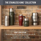 THERMOS Stainless King Vacuum-Insulated Travel Mug with Handle - 16oz, Rustic Red - Thermos Tumbler for Hot & Cold Drinks - Leak-Proof & Sweat-Proof Stainless Steel Coffee Mug with Lid for Commuting