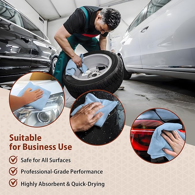 H4N Microfiber Cleaning Cloth Roll, 85 Pack Tear Away Towels, Lint Free, Absorbent, Streak Free, Non-Abrasive, Reusable and Washable Dish Rags for Car and Household Supplies, 11.81x11.81 Inches (Blue)