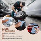 H4N Microfiber Cleaning Cloth Roll, 85 Pack Tear Away Towels, Lint Free, Absorbent, Streak Free, Non-Abrasive, Reusable and Washable Dish Rags for Car and Household Supplies, 11.81x11.81 Inches (Blue)