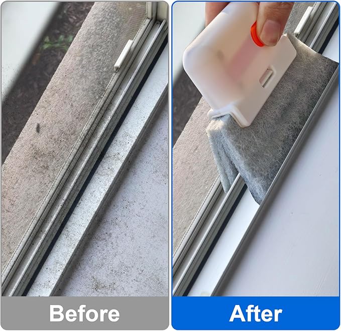 XANGNIER Window Sill Cleaner Tool,10 Pcs Magic Door Window Track Cleaning Tools Kit,Sliding Door Track Cleaner,Groove Crevice Cleaning Brush for Tile Lines/Shutter/Car Vents/Air Conditioner/Keyboard