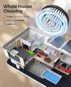 LyriFine Electric Spin Scrubber, New Full-Body IPX7 Waterproof Bathroom Cleaner Brush, Shower Scrubber with Long Handle & 2 Speed, Heads Replacement, Cleaning Supplies for Tub Shower Tile Floor