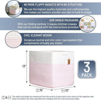 NaturalCozy 13x15x13 Kallax Storage Cubes, 3 Pack | Cotton Rope Cube Storage Bins Woven Baskets for Organizing | Kallax Insert Baskets for Shelves Organizer, Kids Toy, Pantry, Closet, Baby Nursery