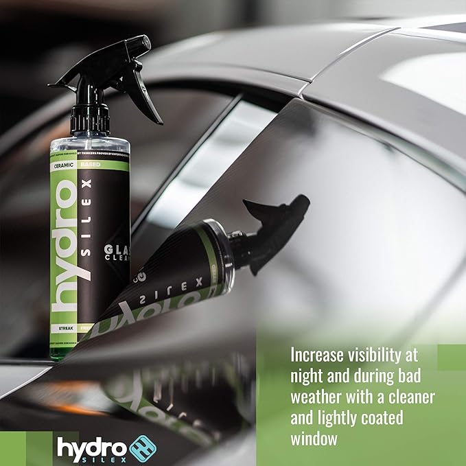 HydroSilex Glass Cleaner (16oz) | Recharge Your Glass & Windows | Streak Free Performance | SIO2 Infused Ceramic Formula | Safe On Tinted Glass | Effortless Cleaning Process