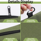 6 Pack Zipper Pouch, Premium Tool Bag, Utility Flat Bottom Storage Organizer With Carabiner Metal Zipper for Tools, Stationary, Pencil