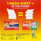 Bounce Mega Dryer Sheets, Paradise Blossom, 130 Count, Mega Fabric Softener Sheets with Static Control, Wrinkle Reduction, Extra Softness, Lasting Scent, Repels Lint