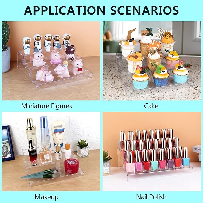 evron Pantry Organization and Storage Clear Plastics Spice Rack Organizer for Cabinet & Countertop (ASSEMBLY REQUIRED) 3 Tier Organizer Versatile Tierd Shelf Organizer 10.5"