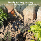 RESTMO Heavy Duty Gardening Hand Fork, Thickened Hand Weeding Fork for Planting or Removing Plants, Turning Soil, Weeding, and Cultivating