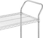 Finnhomy 2-Tier Commercial Grade Rolling Cart, Heavy Duty Utility Cart, Carts with Wheels and Handles, Kitchen Cart on Wheels, Metal Serving Cart with 500 lbs Capacity, Shelf Size 20" D x 36" W, NSF