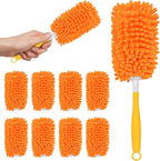 Microfiber Duster for Cleaning - 1 Handle & 8 Washable Refills, 360° Dust Cleaner for Home, Furniture, Ceiling Fans, Cobwebs – Dry & Wet Use, Eco-Friendly Alternative to Disposable Dusters