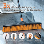 24”Push Broom Brush for Floor Cleaning with 65” Long Handle and Stiff Bristles, Heavy Duty Brush for Shop, Deck, Garage, Concrete,Indoor and Outdoor Broom 2 Set,Orange