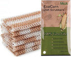 Modu 6 Pack EcoCorn Dish Sponges Scrubbers – 100% Corn Fiber, Biodegradable Kitchen Scrub Pads for Multipurpose Household Cleaning, Odor-Free, Plastic-Free Kitchen Mesh Net (Thin & Foamy 6 Count)