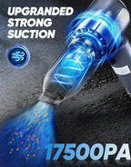 Mini Vacuum Cleaner, Cordless Car Vacuum, 17500PA High Suction, 3 in 1 Handheld Vacuum, Vacuuming, Blowing, Inflating, Deflation, Portable Vaccum with HEPA Filter for Cars,Desktop,Home SW106