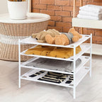 STORAGE MANIAC Sweater Drying Rack, Mesh Clothes Drying Rack, Stackable Laundry Drying Rack, Lay Flat Dryer for Delicates, Portable Dry Rack for Indoor or Outdoor, White, 4-Pack