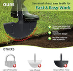 Half Moon Edger Lawn Tool - Heavy Duty Saw Tooth Manual Edgers with Sharp Blade & Wide Footplate, 38"-49" Adjustable T-Grip Handle for Landscaping, Sidewalks, Yard,Grass,Flower Bed & Garden Edging