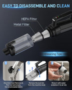 Handheld Vacuum Cordless, 18000PA Strong Suction Car Vacuum Cleaner Portable with Brushless Motor & LED Light, Hand Vacuum with Multi-Nozzles & Washable Filter for Home Office, Car, Pets