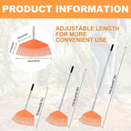 16.5-Inch Wide Adjustable Handle Leaf Rake - Plastic Rake Head, Lightweight & Compact, Used for Leaf Collection, Suitable for Small-Scale Cleanup, Ideal for Seniors and Kids