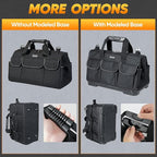 TICONN Heavy Duty Tool Bag with Multi-Pockets, Portable Tool Box Organizer Storage Bag, with Adjustable Shoulder Strap and Ergonomic Handle (Black, 14" Standard Base)