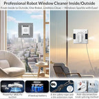 Smart Window Cleaning Robot With Dual Water Spray,3800pa Suction, Multiple Anti - Fall Protection,AI Path Planning,App & Remote Control,Ideal Window Washer Robot For High-Rise Windows And Glass Doors