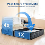 HOUSE DAY 22 Pack Vacuum Storage Bags with Pump,Space Saving Vacuum Seal Bags For Clothing Travel,4 Jumbo/4 Large/4 Medium/4 Small, 4S Roll/2XXS Roll Bags, Hand Pump Included, Sealer Clothes Storage