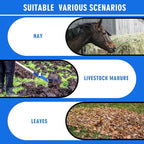 Tandefio 2 Pack Pitchfork Replacement Head Metal Horse Manure Rake Gardening Pitch Fork with Angled Tines for Horse Stall Poop Picking up(Blue)