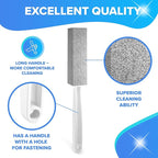 DISIWENE Pumice Cleaning Stone with Handle Toilet Bowl Cleaner Hard Water Ring Remover for Bath/Pool/Kitchen/Household Cleaning (2, 2 Pack with Extra Long Handle)
