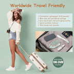 Newbealer Travel Iron with Global Voltage, 100-240V Mini Dry Iron for Clothes (No Steam), Max 300W, 60s Heat Up, 302℉ Non-Stick Ceramic Soleplate, 0.8lbs Ultra-Lightweight (Green)