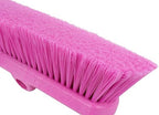 SPARTA 41278EC26 Flo-Thru Plastic Wall Scrub Brush, Equipment Brush With Soft Nylex Bristles For Industrial Kitchens, Hospitals, Commercial Cleaning, 4 Inches, Pink