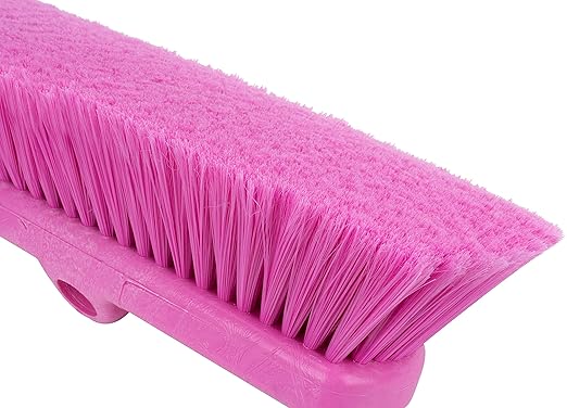 SPARTA 41278EC26 Flo-Thru Plastic Wall Scrub Brush, Equipment Brush With Soft Nylex Bristles For Industrial Kitchens, Hospitals, Commercial Cleaning, 4 Inches, Pink