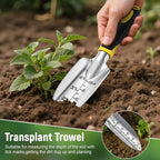 Garden Tool Set, 3 Pack Staines Steel Heavy Gardening Kit Including Hand Shovel, Transplant Shovel and Hand Rake for Planting, Digging, Weeding