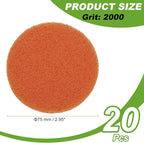 Power Scrub Pads, Scrubbing Pads 2000 Grits Scouring Discs - Fitting for (Home Kitchen Cleaning - Drill Attachment - Scrubber Replacement) 20 Pcs & 3 Inch & Orange