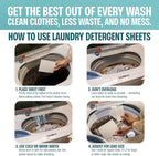 Sudstainables Laundry Detergent Sheets 60 Loads – Dissolvable Laundry Sheet for Washing Machines, Compact Alternative to Liquid & Powder Detergent, Travel-Friendly Soap | Fragrance Free