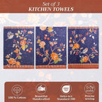 Maison d' Hermine Kitchen Towels Set of 3 100% Cotton 27.50" x 20" Reusable Cloth Tea Dish Towels Absorbent with Hanging Loop for Kitchen, Home, Dining, Cocktail Parties (Kelim - Infinity)
