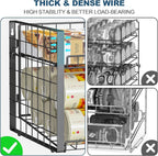 JKsmart 2-Tier Stackable Can Rack Organizer for Pantry, Adjustable Can Dispenser Holds Up to 62 Cans, Can Storage Holder for Various Ounces of Canned Food Soda Drinks, Black, 2 Pack (Petent Pending)