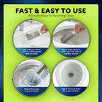 PUMIE Pumice Stone Toilet Bowl Cleaner (6-Pack) - Pumice Stone with Handle - Heavy Duty Toilet Bowl Scrubber for Rings, Bowls, Hard Water Stains, Lime, Rust, Sink - Includes Handle for Easy Use