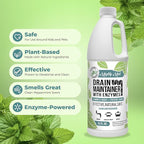 Mighty Mint Drain Maintainer with Enzymes – Drain Cleaner Controls Bad Smells and Prevents Buildup for Drains, Grease Traps, Septic, 32oz