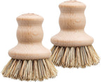 Redecker Union Fiber Pot Brush with Untreated Beechwood Handle, Set of 2, 2-1/2-inch Diameter, Made in Germany