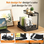 Under Sink Organizer 1 Pack,Pull Out Cabinet Organizer Shelf,Kitchen Bathroom Organizers and Storage with Sliding Drawer,Storage Shelves,Storage and organization for Home,Laundry Room,RV,Pantry,Spice