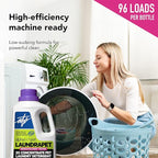 LaundraPet 3X Strength Premium Laundry Detergent with Enzyme Cleaner - 64 Oz (96 Washes) Pet Stain and Odor Eliminator, Enzymatic Detergent by Alpha Tech Pet