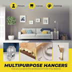 Picture and Mirror Hanging Kit Assortment – Hardware Supplies to Hang a Picture, Canvas, or Painting – Assortment of Hooks, Wire, Nails, and Sawtooth Hangers – Suitable for Drywall and Masonry Hanging