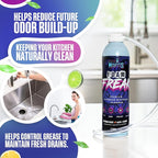 Foaming Garbage Disposal Cleaner with 24-Inch Hose | Deep Reach Drain Cleaner & Deodorizer | Odor Eliminator for Kitchen Drains & Disposals | Heavy-Duty Foaming Action | 1-Year Supply Per Can