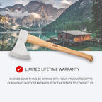 BOKER Plus® Appalachian Axe – Professional Bushcraft, Outdoor & Survival Axe – Large Carbon Steel Blade with Long Hickory Handle – Camping Hatchet with 600 g Rhineland-Style 1055 Carbon Steel Head