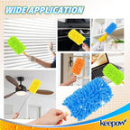 KEEPOW Reusable Duster Refill Compatible with Swiffer Duster Refills, Microfiber Dusters for Cleaning, 4 Color Blue Yellow Orange Green 360° Heavy Duty Duster Refills, 4 Pack(Handle is Not Included)